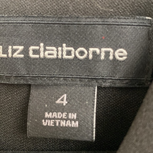 NWT Liz Claiborne Dress Women’s 4 LBD Bell puff sleeves sheath Black Preppy - Picture 10 of 11